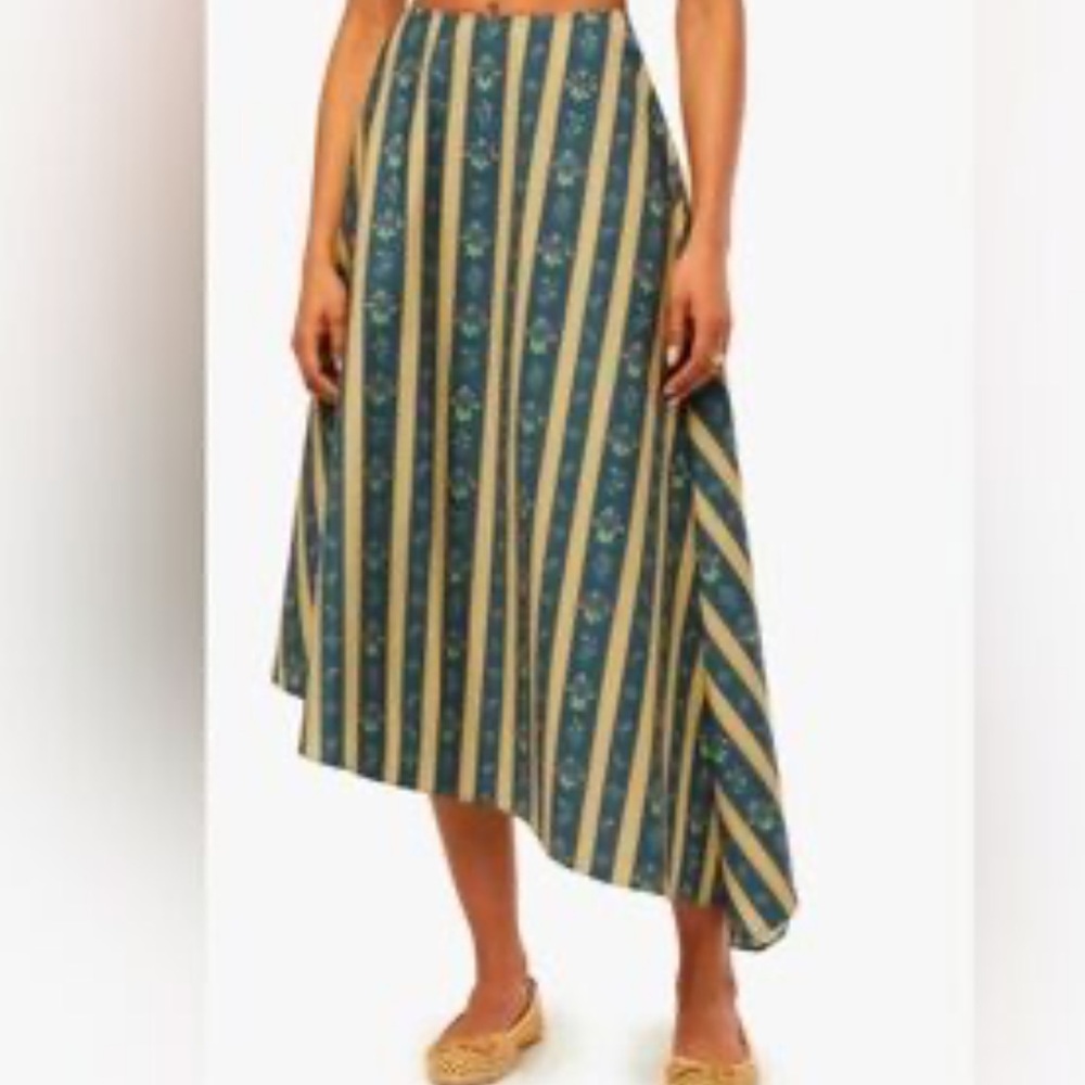 WeWoreWhat Asymmetrical Striped Floral Skirt NWT Size 2